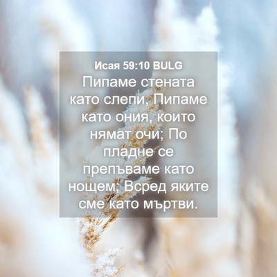 Picture 04 - Исая 59:10 BULG - Пипаме стената като слепи, - Bible Verse Picture