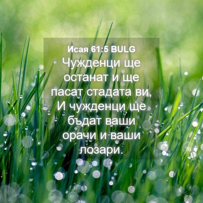 Picture 04 - Исая 61:5 BULG - Чужденци ще останат и ще - Bible Verse Picture