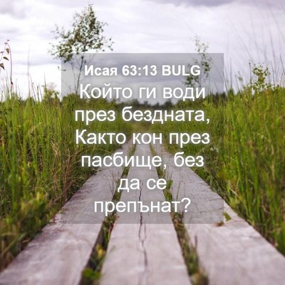 Picture 04 - Исая 63:13 BULG - Който ги води през - Bible Verse Picture