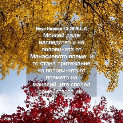 Picture 04 - Исус Навиев 13:29 BULG - Моисей даде наследство и - Bible Verse Picture