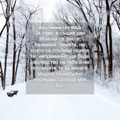 Picture 04 - Исус Навиев 14:9 BULG - За това, в същия ден Моисей - Bible Verse Picture