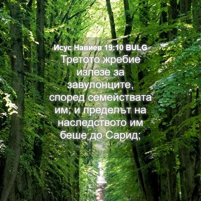 Picture 04 - Исус Навиев 19:10 BULG - Третото жребие излезе за - Bible Verse Picture