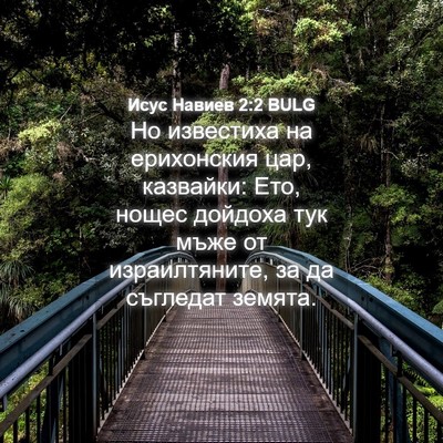 Picture 04 - Исус Навиев 2:2 BULG - Но известиха на ерихонския - Bible Verse Picture