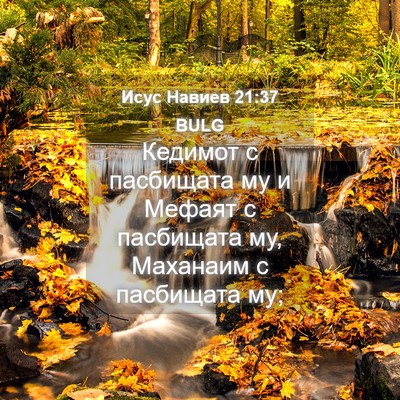 Picture 04 - Исус Навиев 21:37 BULG - Кедимот с пасбищата му и - Bible Verse Picture