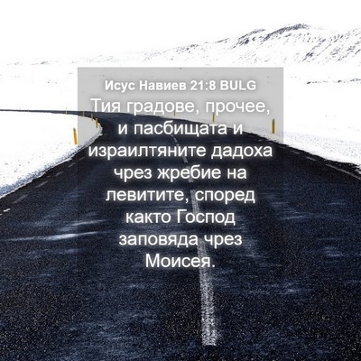 Picture 04 - Исус Навиев 21:8 BULG - Тия градове, прочее, и - Bible Verse Picture