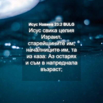 Picture 04 - Исус Навиев 23:2 BULG - Исус свика целия Израил, - Bible Verse Picture