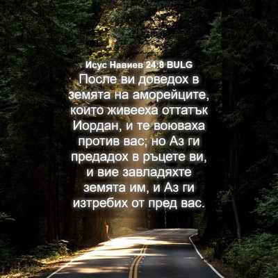 Picture 04 - Исус Навиев 24:8 BULG - После ви доведох в земята - Bible Verse Picture