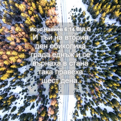 Picture 04 - Исус Навиев 6:14 BULG - И тъй на втория ден - Bible Verse Picture