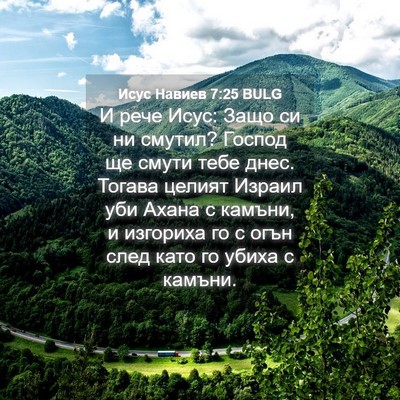 Picture 04 - Исус Навиев 7:25 BULG - И рече Исус: Защо си ни - Bible Verse Picture