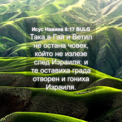 Picture 04 - Исус Навиев 8:17 BULG - Така в Гай и Ветил не - Bible Verse Picture