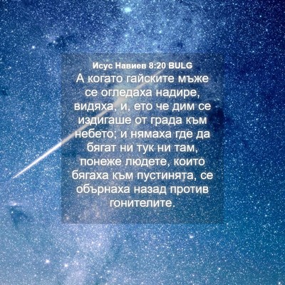 Picture 04 - Исус Навиев 8:20 BULG - А когато гайските мъже се - Bible Verse Picture
