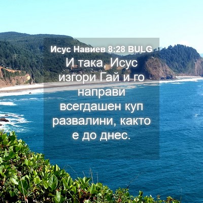 Picture 04 - Исус Навиев 8:28 BULG - И така, Исус изгори Гай и го - Bible Verse Picture