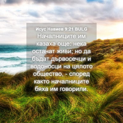 Picture 04 - Исус Навиев 9:21 BULG - Началниците им казаха още: - Bible Verse Picture