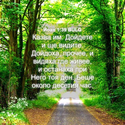 Picture 04 - Йоан 1:39 BULG - Казва им: Дойдете и ще - Bible Verse Picture