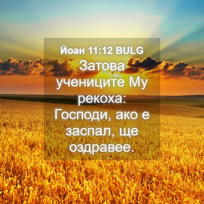 Picture 04 - Йоан 11:12 BULG - Затова учениците Му - Bible Verse Picture