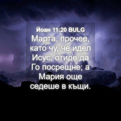 Picture 04 - Йоан 11:20 BULG - Марта, прочее, като чу, че - Bible Verse Picture