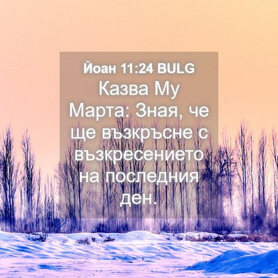 Picture 04 - Йоан 11:24 BULG - Казва Му Марта: Зная, че ще - Bible Verse Picture