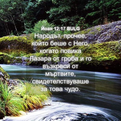 Picture 04 - Йоан 12:17 BULG - Народът, прочее, който беше - Bible Verse Picture