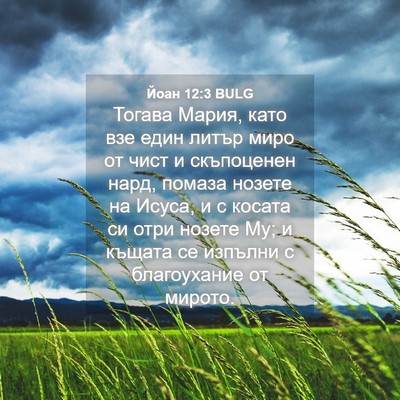 Picture 04 - Йоан 12:3 BULG - Тогава Мария, като взе един - Bible Verse Picture