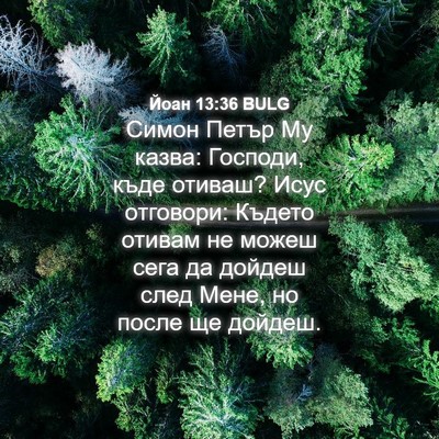 Picture 04 - Йоан 13:36 BULG - Симон Петър Му казва: - Bible Verse Picture