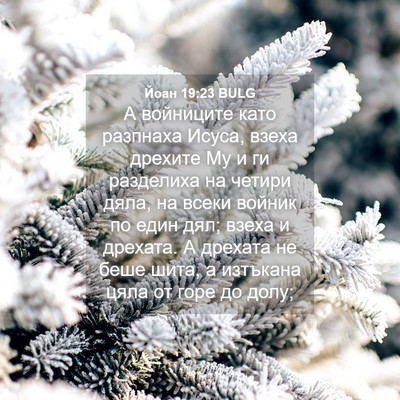 Picture 04 - Йоан 19:23 BULG - А войниците като разпнаха - Bible Verse Picture