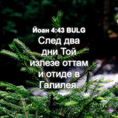 Picture 04 - Йоан 4:43 BULG - След два дни Той излезе - Bible Verse Picture