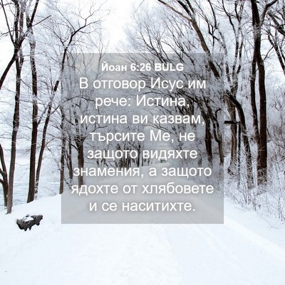 Picture 04 - Йоан 6:26 BULG - В отговор Исус им рече: - Bible Verse Picture