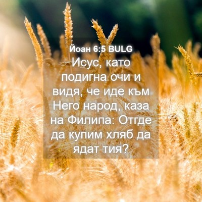Picture 04 - Йоан 6:5 BULG - Исус, като подигна очи и - Bible Verse Picture