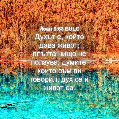 Picture 04 - Йоан 6:63 BULG - Духът е, който дава живот; - Bible Verse Picture
