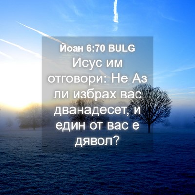 Picture 04 - Йоан 6:70 BULG - Исус им отговори: Не Аз ли - Bible Verse Picture