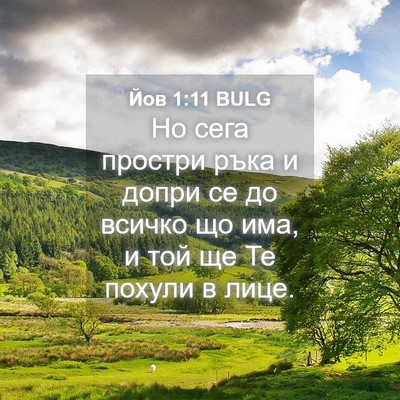 Picture 04 - Йов 1:11 BULG - Но сега простри ръка и - Bible Verse Picture