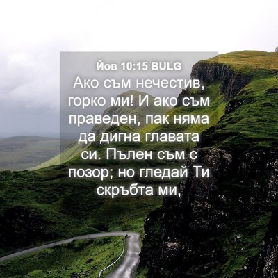 Picture 04 - Йов 10:15 BULG - Ако съм нечестив, горко ми! - Bible Verse Picture