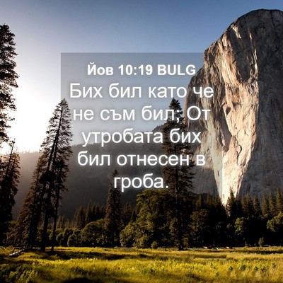 Picture 04 - Йов 10:19 BULG - Бих бил като че не съм бил; - Bible Verse Picture
