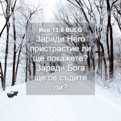 Picture 04 - Йов 13:8 BULG - Заради Него пристрастие ли - Bible Verse Picture