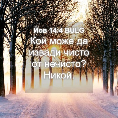 Picture 04 - Йов 14:4 BULG - Кой може да извади чисто от - Bible Verse Picture