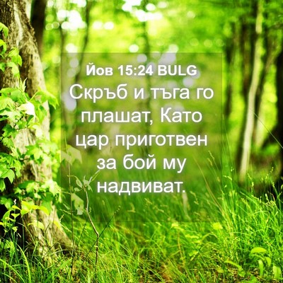 Picture 04 - Йов 15:24 BULG - Скръб и тъга го плашат, - Bible Verse Picture