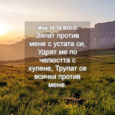 Picture 04 - Йов 16:10 BULG - Зяпат против мене с устата - Bible Verse Picture