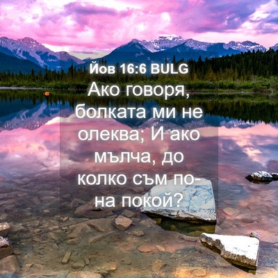 Picture 04 - Йов 16:6 BULG - Ако говоря, болката ми не - Bible Verse Picture
