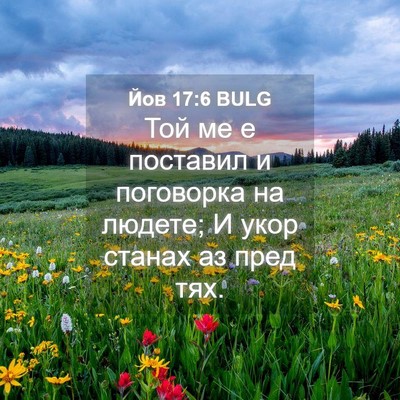 Picture 04 - Йов 17:6 BULG - Той ме е поставил и - Bible Verse Picture