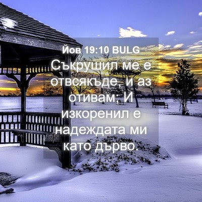 Picture 04 - Йов 19:10 BULG - Съкрушил ме е отвсякъде, и - Bible Verse Picture