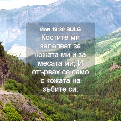 Picture 04 - Йов 19:20 BULG - Костите ми залепват за - Bible Verse Picture