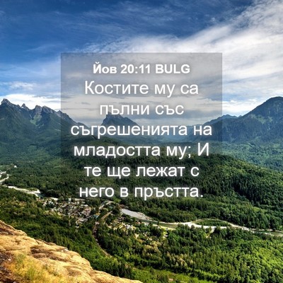 Picture 04 - Йов 20:11 BULG - Костите му са пълни със - Bible Verse Picture