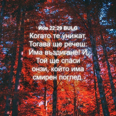Picture 04 - Йов 22:29 BULG - Когато те унижат, Тогава ще - Bible Verse Picture