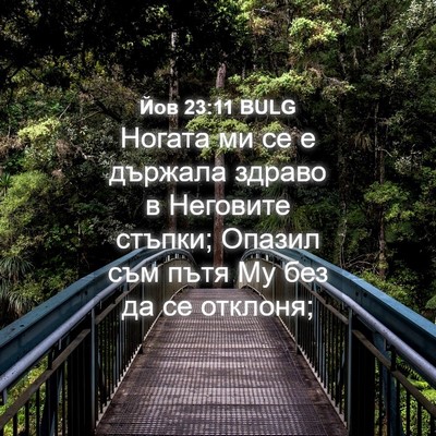 Picture 04 - Йов 23:11 BULG - Ногата ми се е държала - Bible Verse Picture