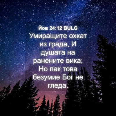 Picture 04 - Йов 24:12 BULG - Умиращите охкат из града, И - Bible Verse Picture