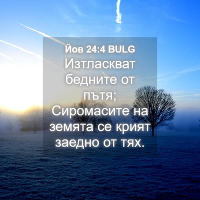 Picture 04 - Йов 24:4 BULG - Изтласкват бедните от - Bible Verse Picture