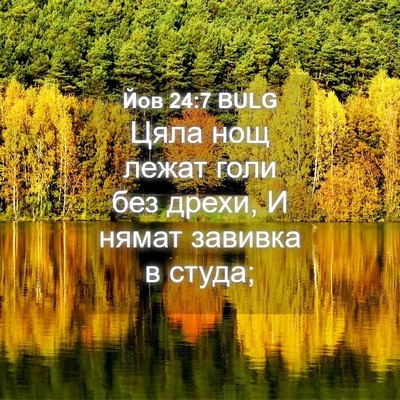 Picture 04 - Йов 24:7 BULG - Цяла нощ лежат голи без - Bible Verse Picture