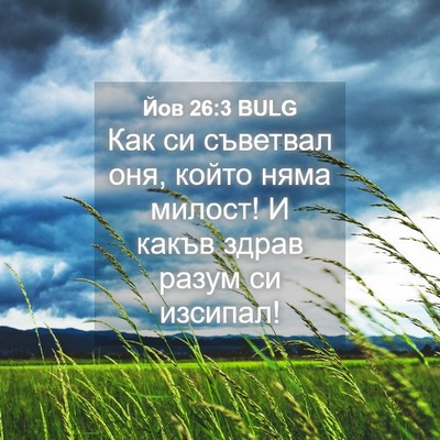 Picture 04 - Йов 26:3 BULG - Как си съветвал оня, който - Bible Verse Picture