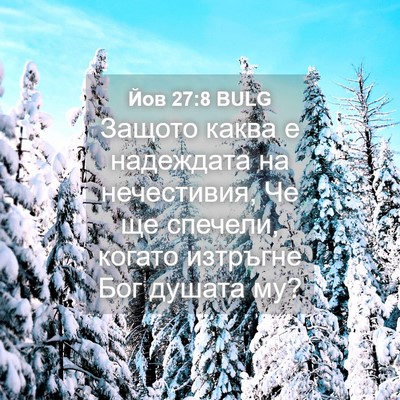 Picture 04 - Йов 27:8 BULG - Защото каква е надеждата - Bible Verse Picture