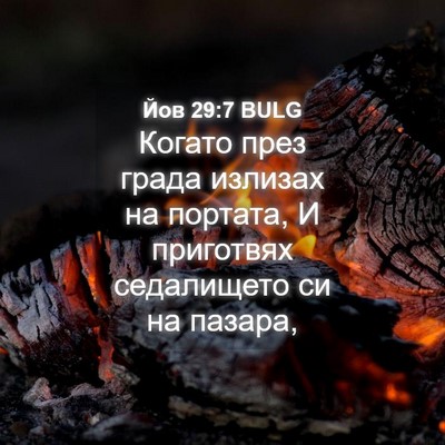 Picture 04 - Йов 29:7 BULG - Когато през града излизах - Bible Verse Picture